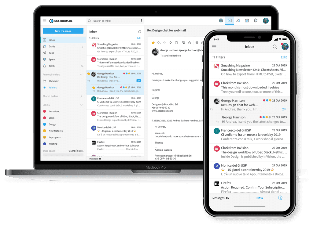 Business Class Email - USA Boxmail - Impressive Webmail