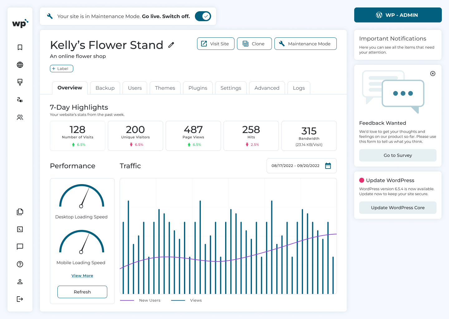 Managed WordPress Hosting | Optimized for Speed - All-in-one WordPress dashboard